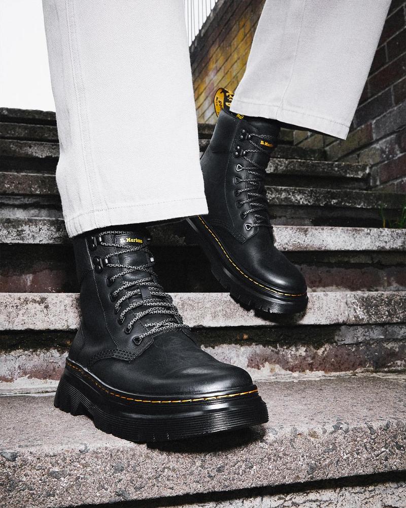 Black Women's Dr Martens Tarik Wyoming Leather Utility Boots | CA 270EBC